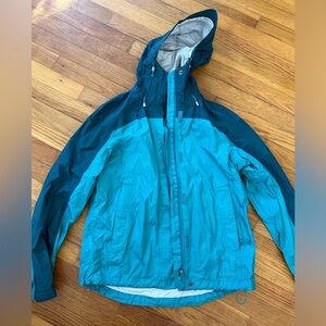Blue/teal LL bean rain jacket